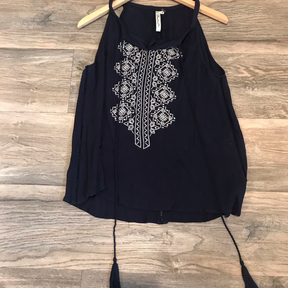 Tank top - navy with white